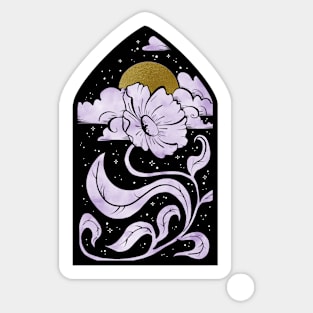 I bloom at night - purple Sticker